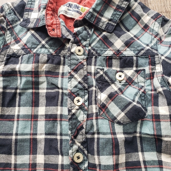 🟢40%Off Bundle 3T OshKosh Plaid Button Down - Picture 3 of 3
